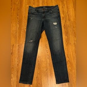 LOFT Curvy Skinny Distressed Stretch‎ Jeans Size 10 Medium Wash